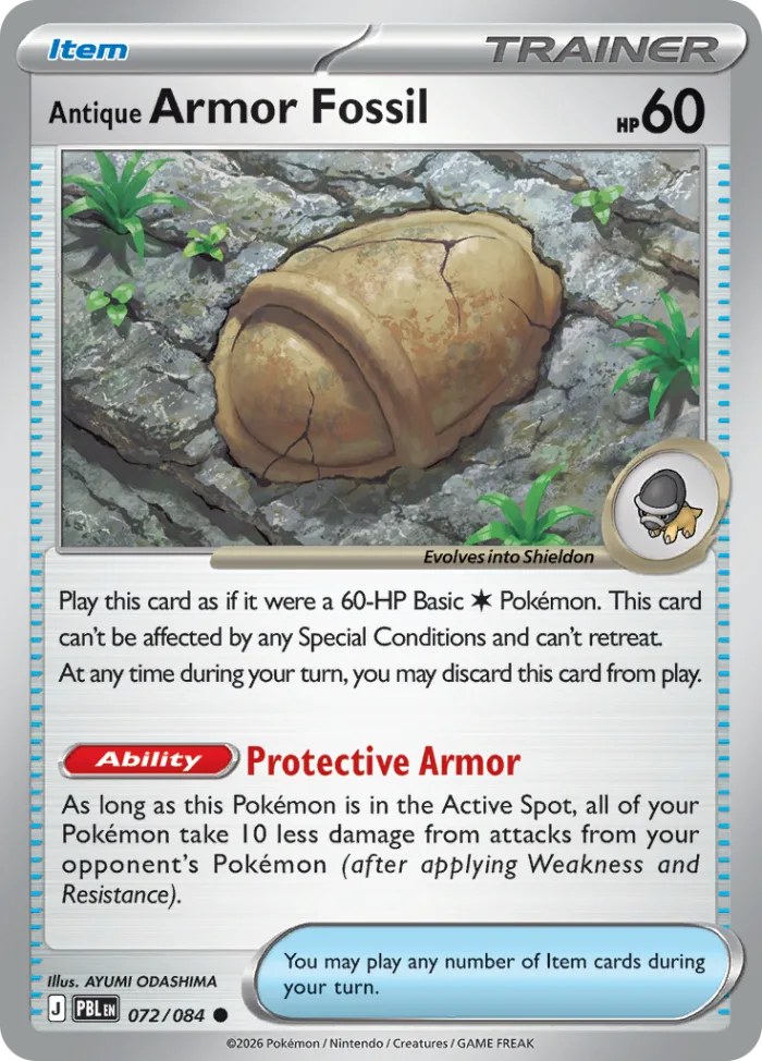 Antique Armor Fossil #72 Pitch Black Pokemon card