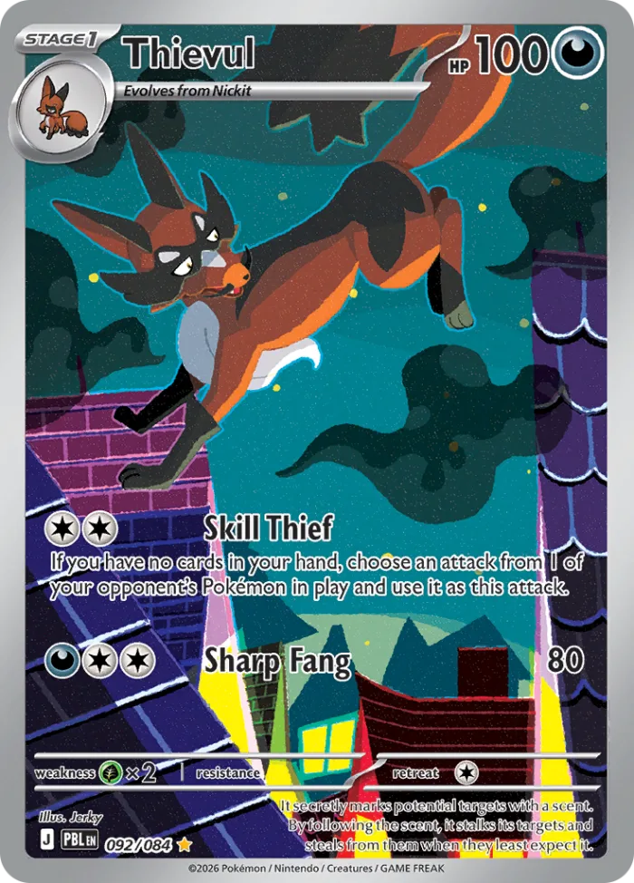 Thievul #92 Pitch Black Pokemon card