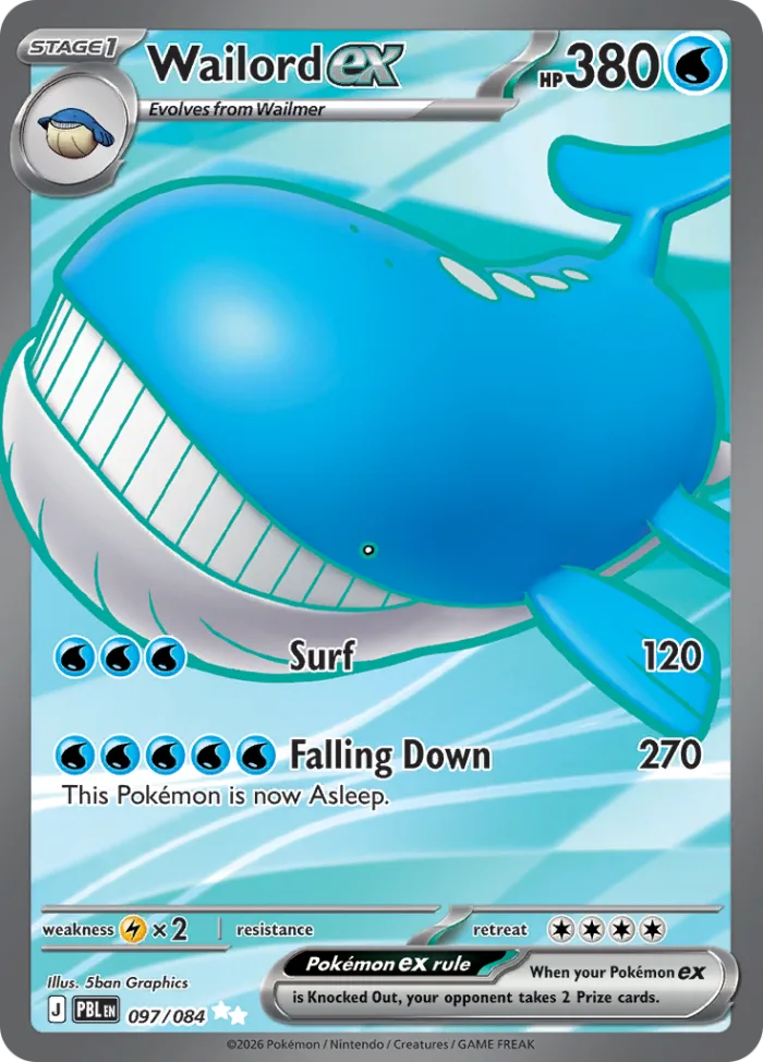 Wailord ex #97 Pitch Black Pokemon card