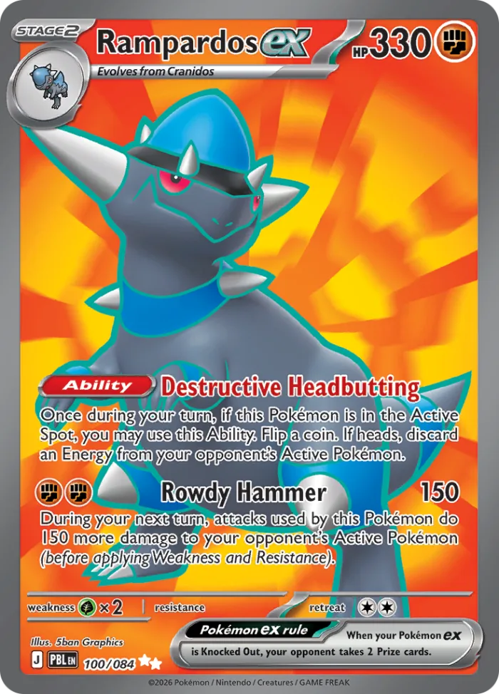 Rampardos ex #100 Pitch Black Pokemon card
