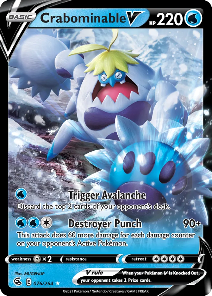 Crabominable V #76 Fusion Strike Pokemon card