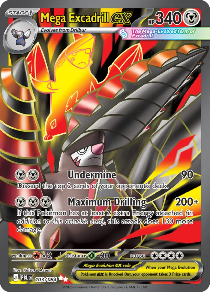 Mega Excadrill ex #103 Pitch Black Pokemon card