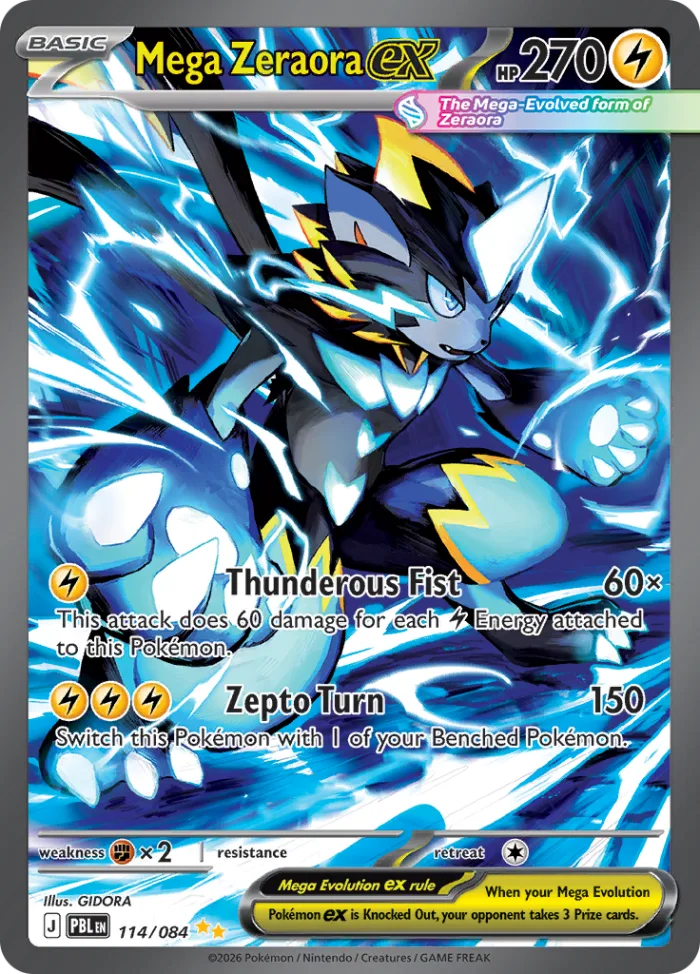 Mega Zeraora ex #114 Pitch Black Pokemon card