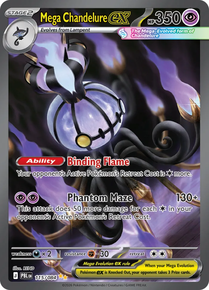 Mega Chandelure ex #115 Pitch Black Pokemon card