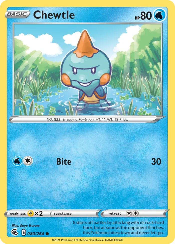 Chewtle #80 Fusion Strike Pokemon card