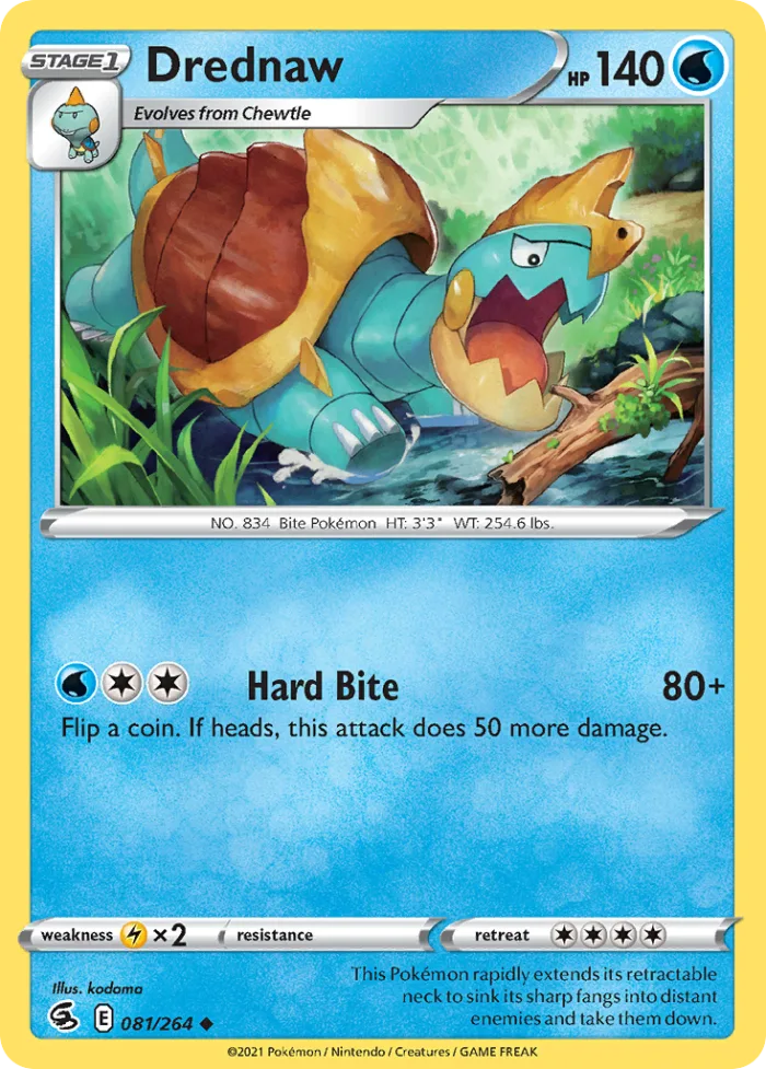 Drednaw #81 Fusion Strike Pokemon card