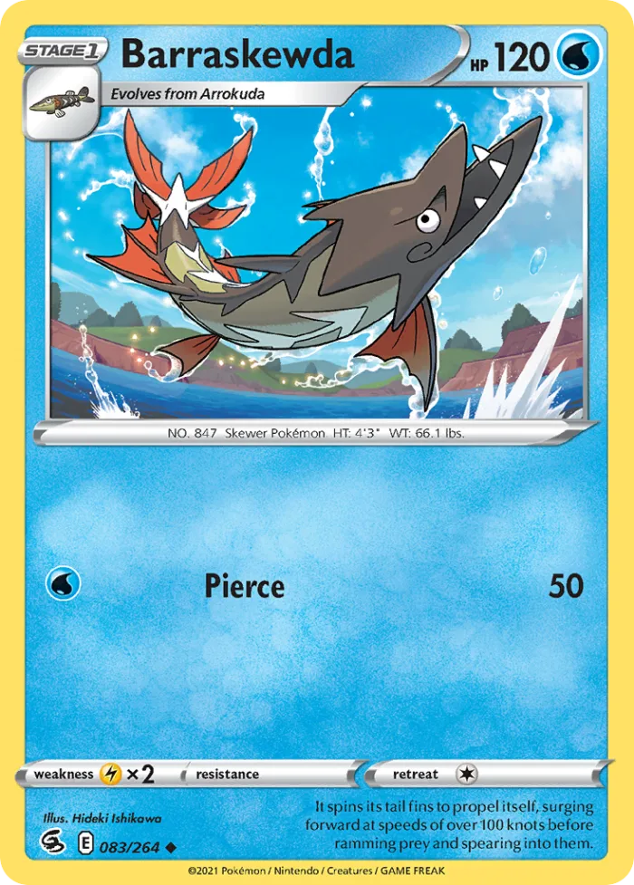 Barraskewda #83 Fusion Strike Pokemon card