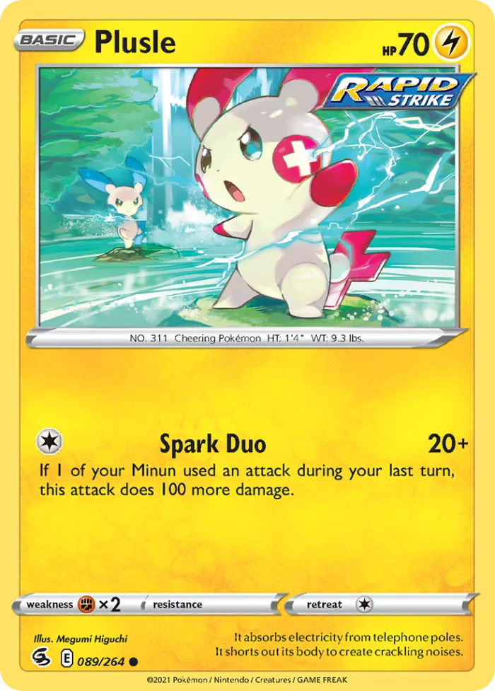 Plusle #89 Fusion Strike Pokemon card