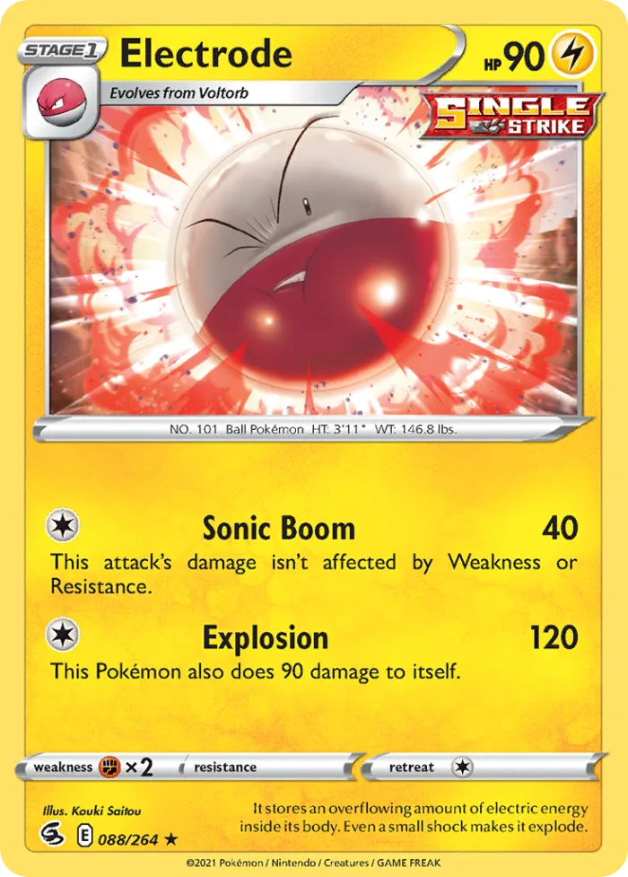 Electrode #88 Fusion Strike Pokemon card