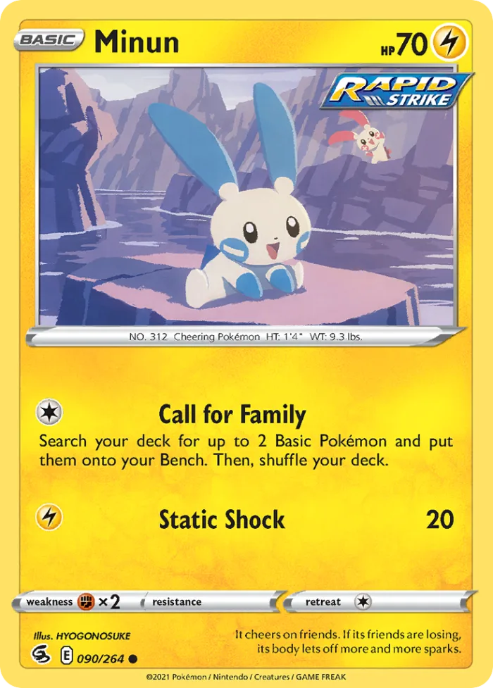 Minun #90 Fusion Strike Pokemon card