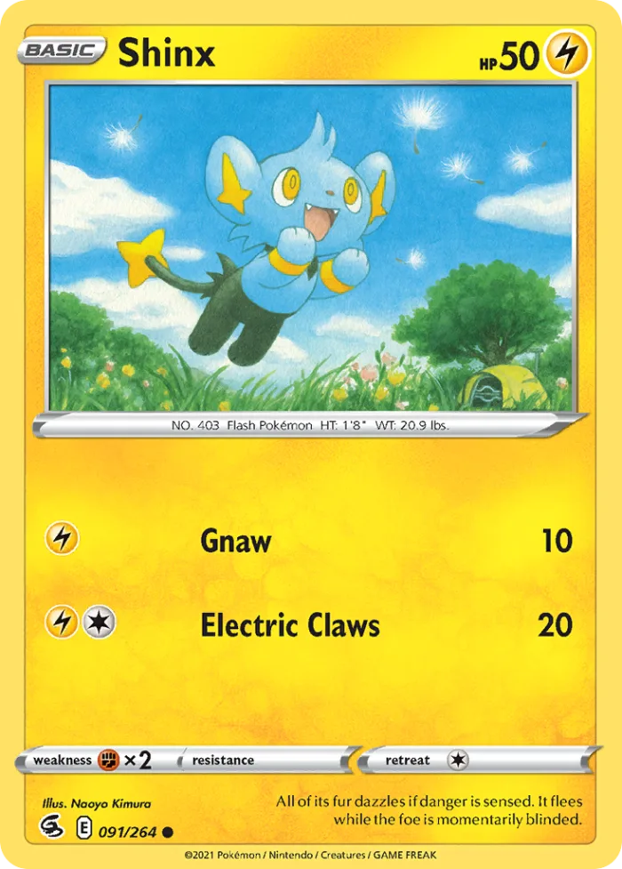 Shinx #91 Fusion Strike Pokemon card