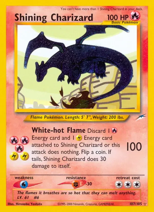 Shining Charizard #107 Secret Rare Neo Destiny Pokemon card