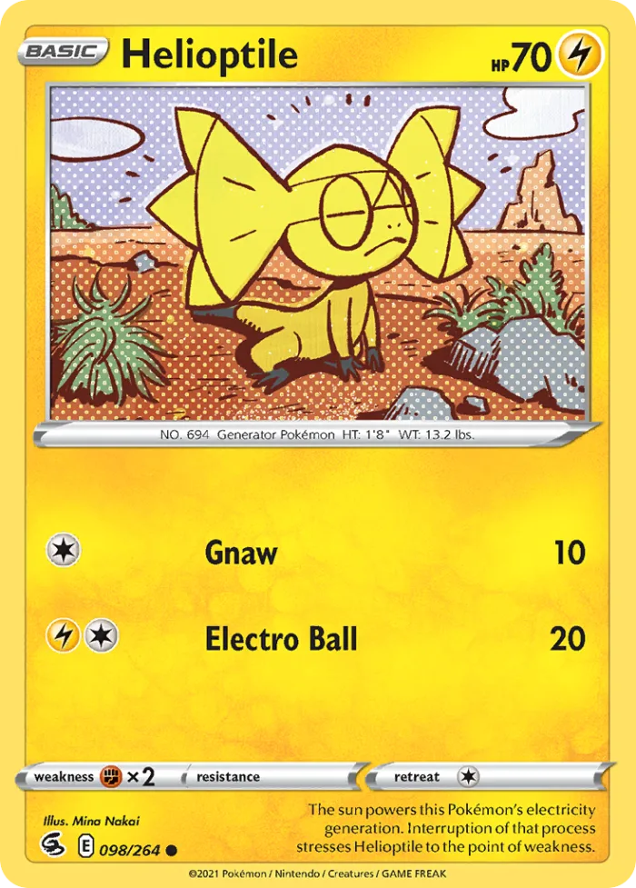 Helioptile #98 Fusion Strike Pokemon card