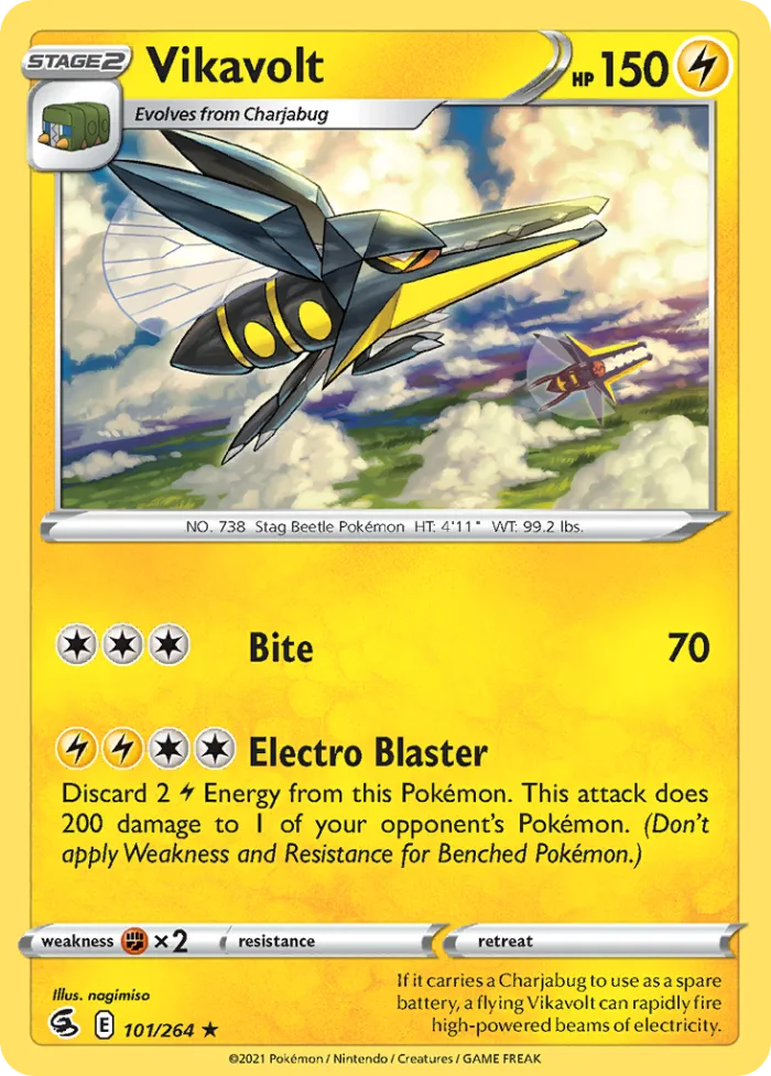 Vikavolt #101 Fusion Strike Pokemon card