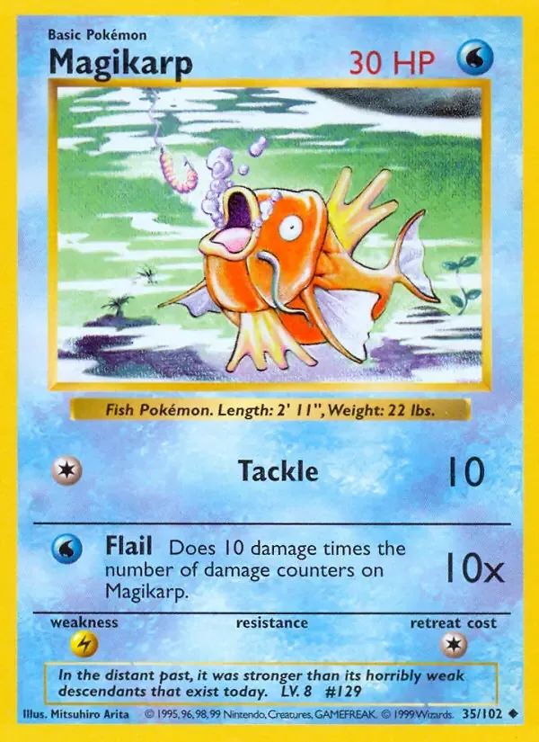Magikarp #35 Common Base Set Pokemon card