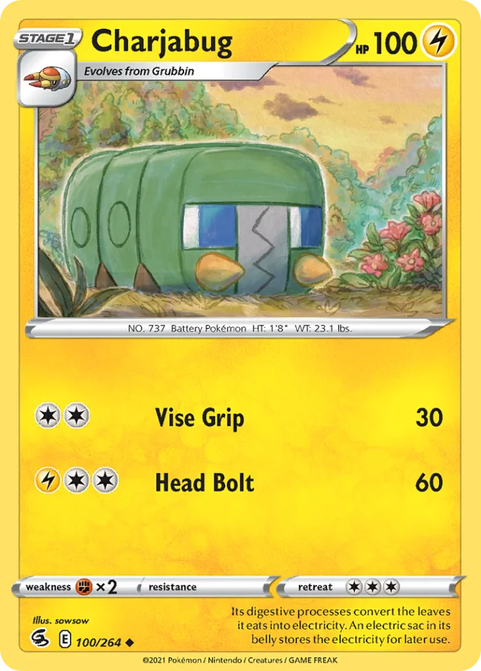 Charjabug #100 Fusion Strike Pokemon card