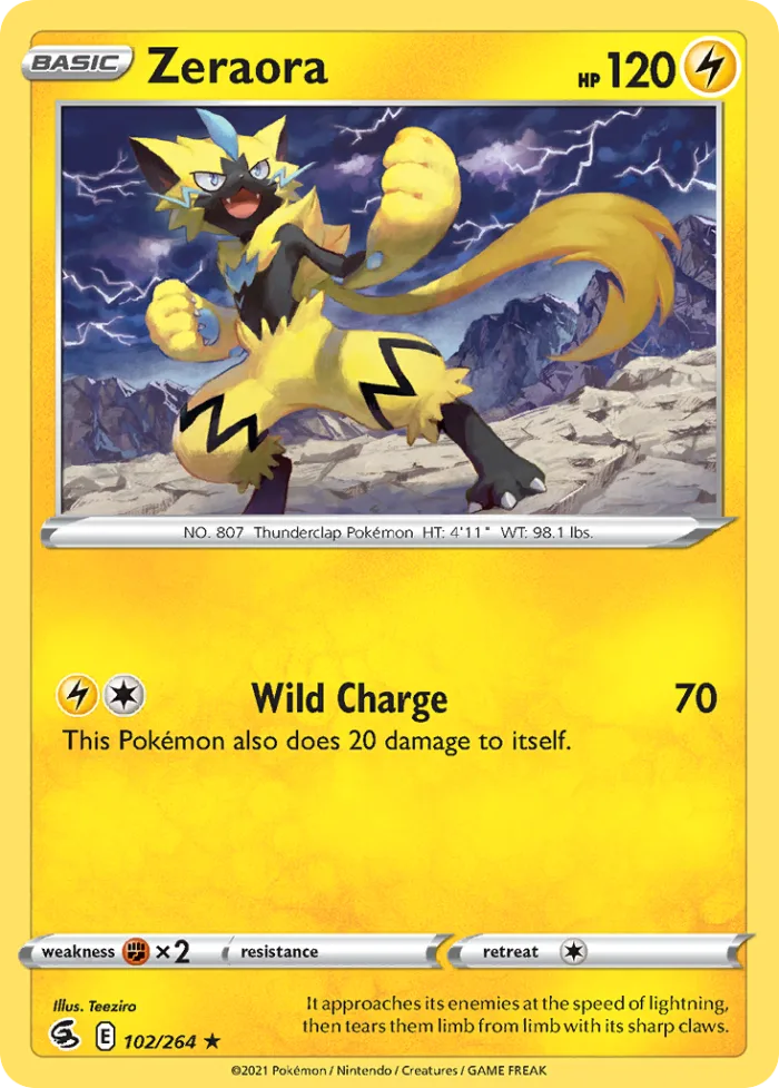 Zeraora #102 Fusion Strike Pokemon card