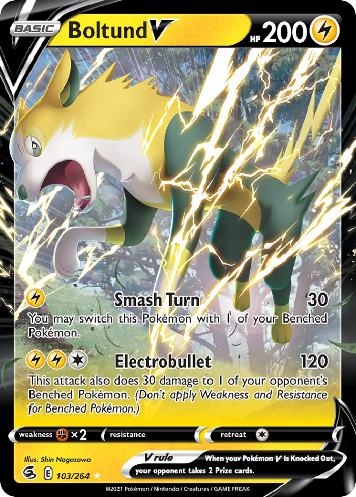 Boltund V #103 Fusion Strike Pokemon card