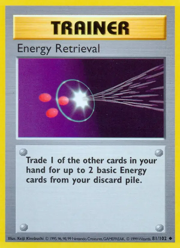 Energy Retrieval #81 Common Base Set Pokemon card