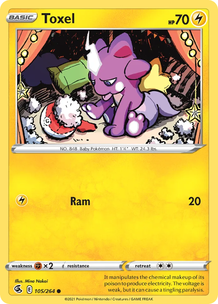 Toxel #105 Fusion Strike Pokemon card