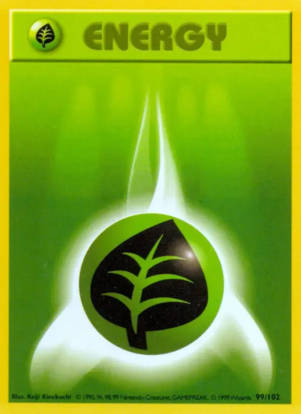 Grass Energy #99 Common Base Set Pokemon card