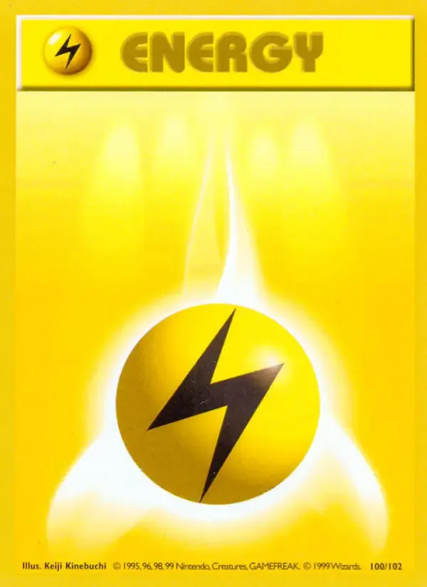 Lightning Energy #100 Common Base Set Pokemon card