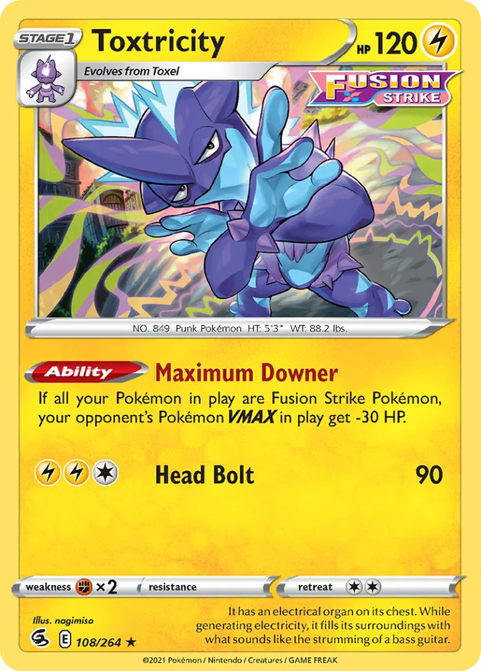 Toxtricity #108 Fusion Strike Pokemon card