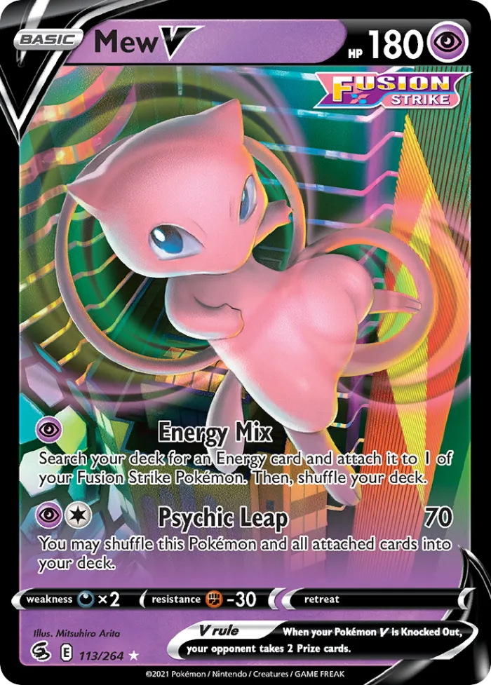 Mew V #113 Fusion Strike Pokemon card
