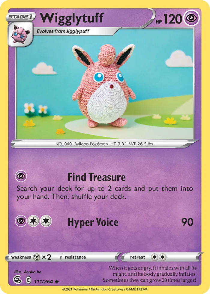 Wigglytuff #111 Fusion Strike Pokemon card