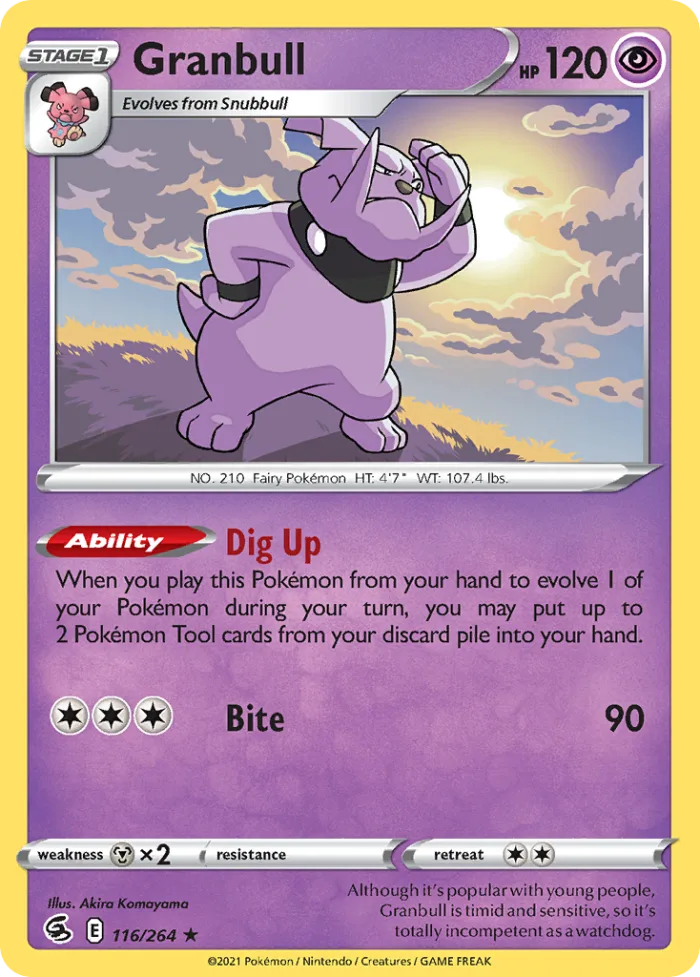Granbull #116 Fusion Strike Pokemon card