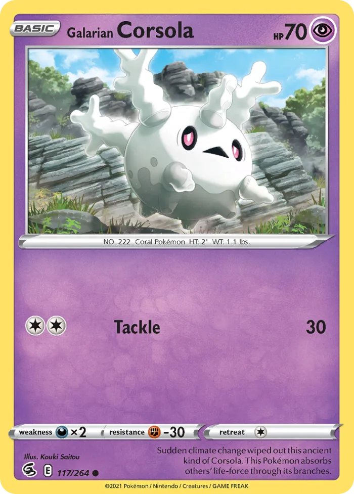 Galarian Corsola #117 Fusion Strike Pokemon card