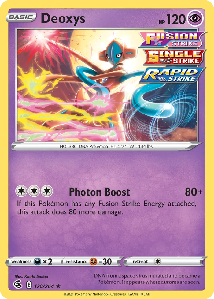 Deoxys #120 Fusion Strike Pokemon card