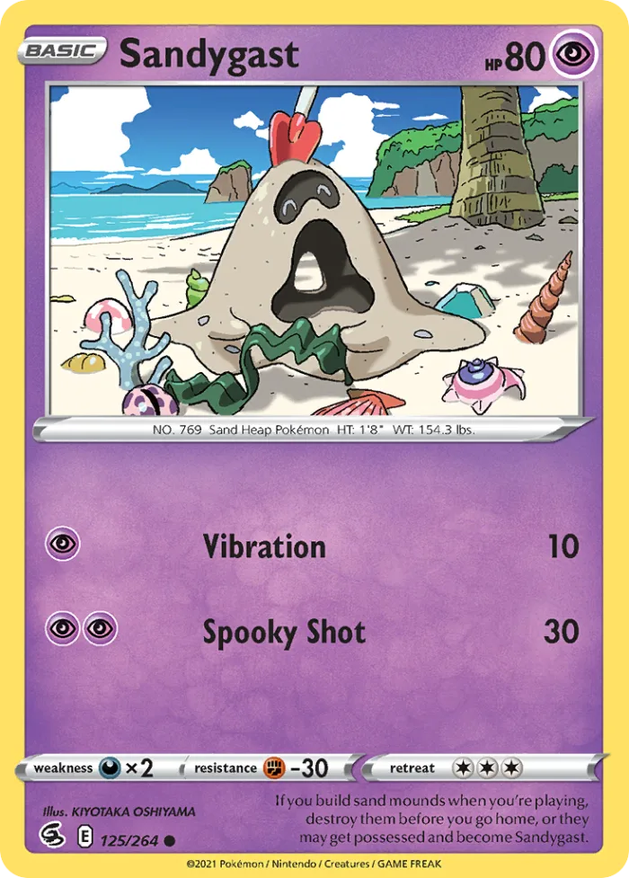 Sandygast #125 Fusion Strike Pokemon card