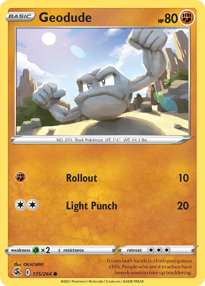 Geodude #135 Fusion Strike Pokemon card