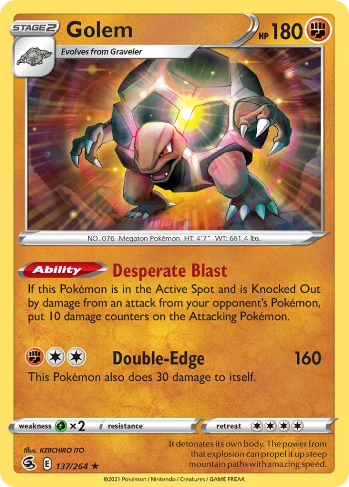 Golem #137 Fusion Strike Pokemon card