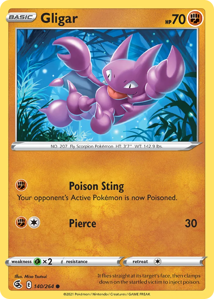 Gligar #140 Fusion Strike Pokemon card