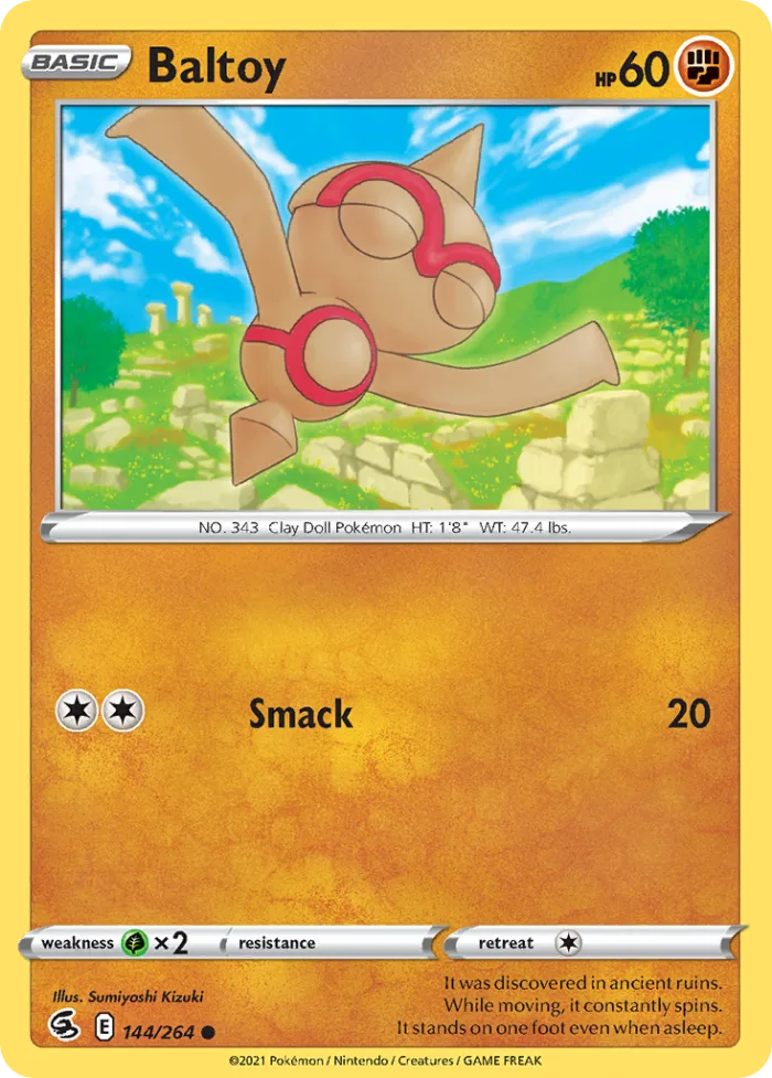 Baltoy #144 Fusion Strike Pokemon card