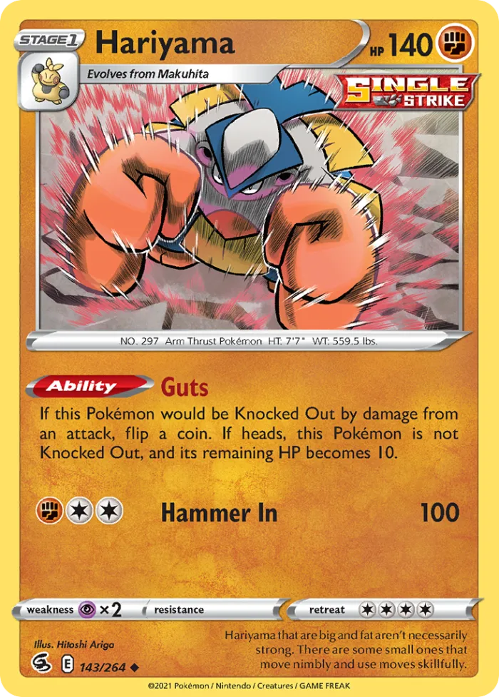 Hariyama #143 Fusion Strike Pokemon card