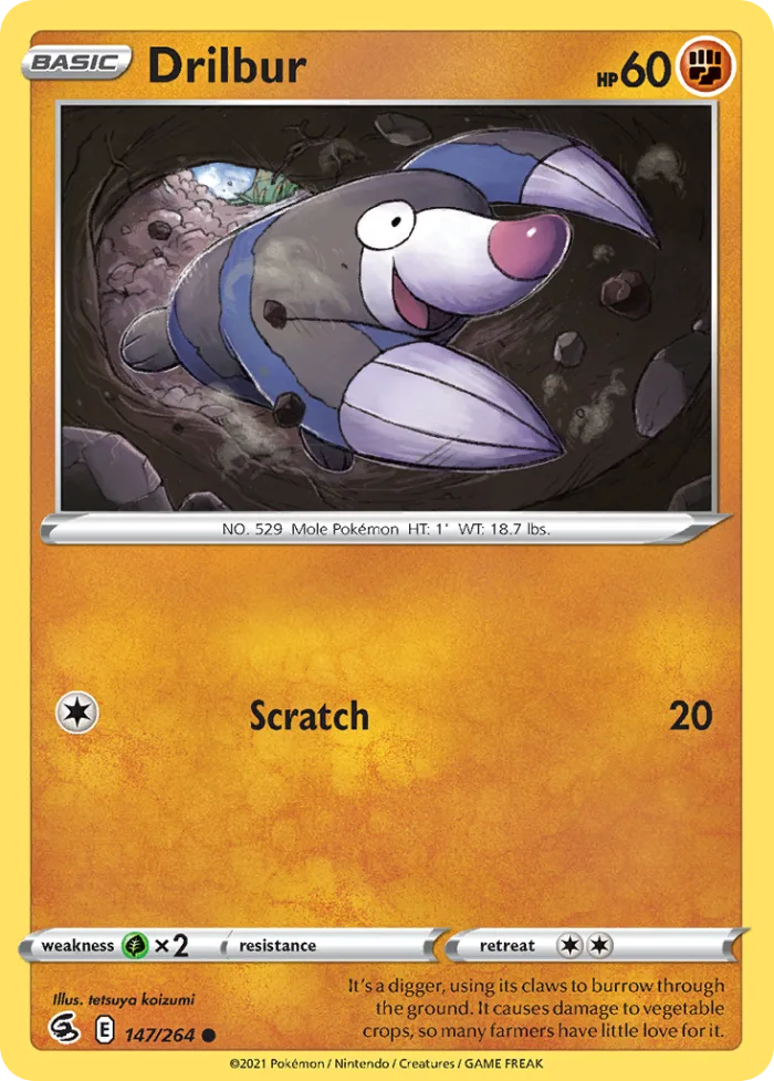 Drilbur #147 Fusion Strike Pokemon card