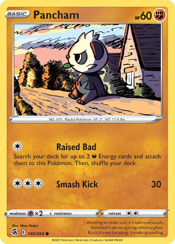 Pancham #149 Fusion Strike Pokemon card