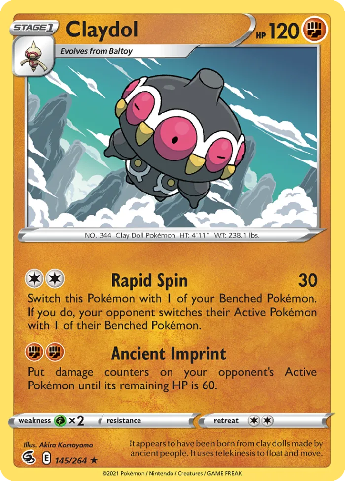 Claydol #145 Fusion Strike Pokemon card