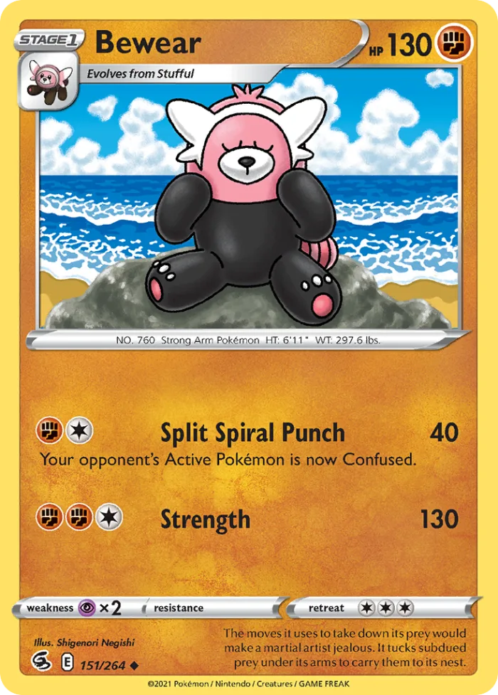 Bewear #151 Fusion Strike Pokemon card