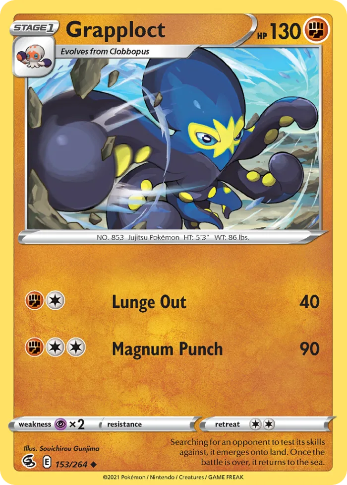 Grapploct #153 Fusion Strike Pokemon card