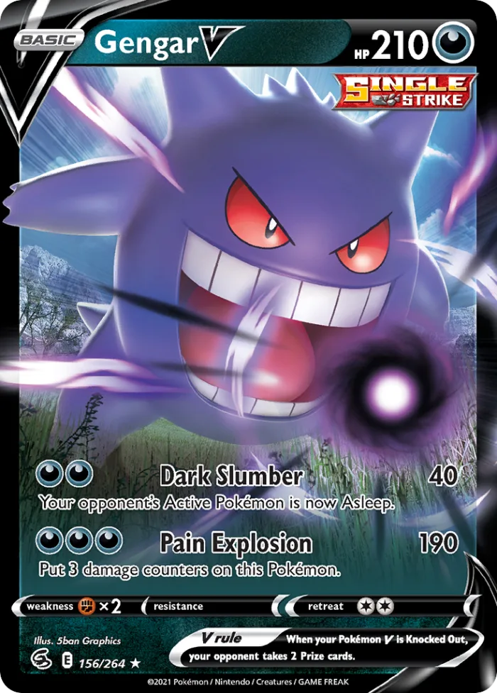 Gengar V #156 Fusion Strike Pokemon card
