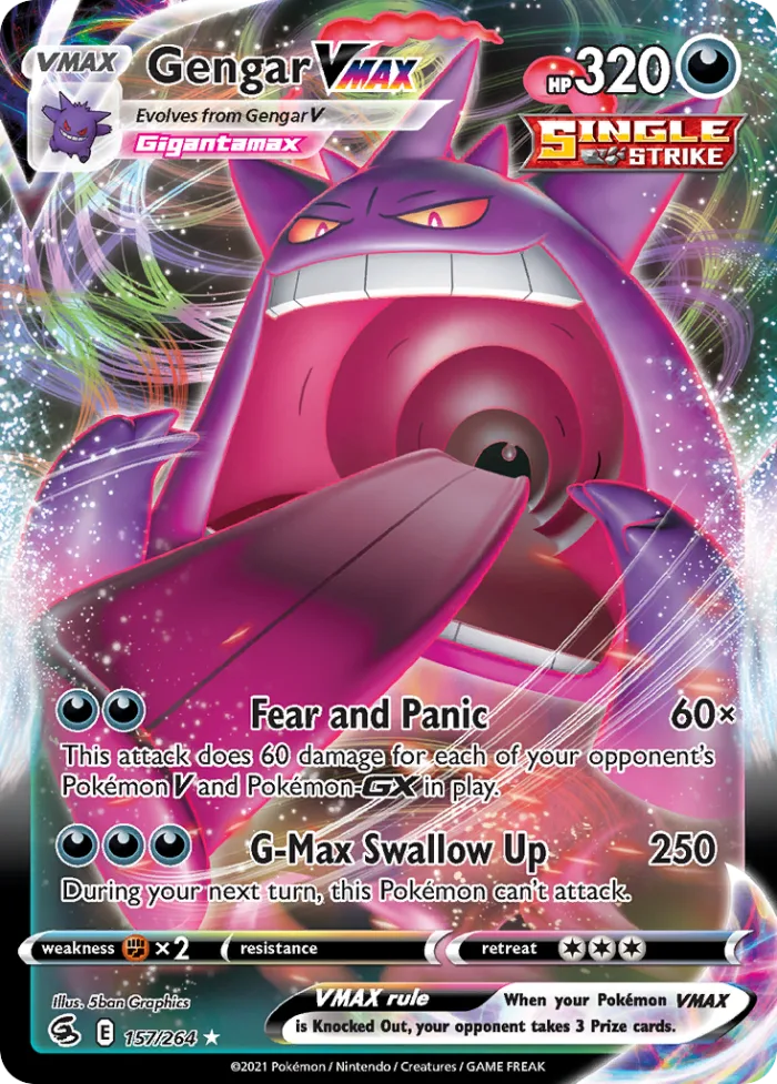 Gengar VMAX #157 Fusion Strike Pokemon card