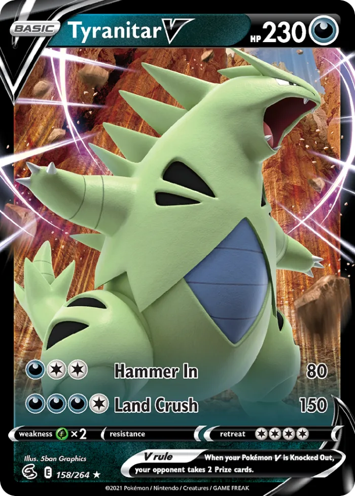 Tyranitar V #158 Fusion Strike Pokemon card