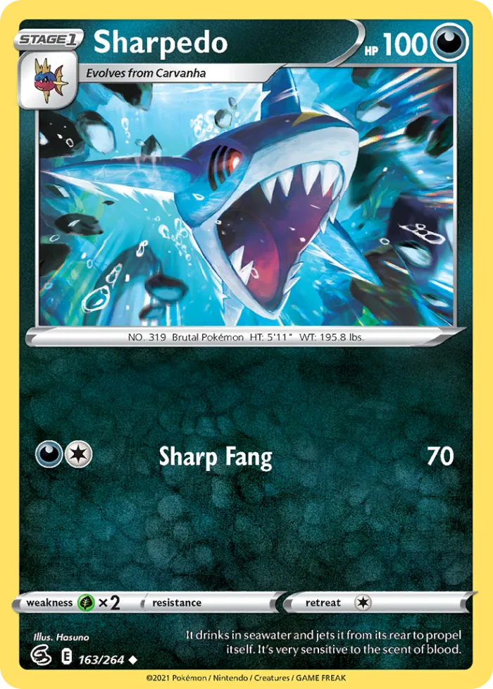 Sharpedo #163 Fusion Strike Pokemon card