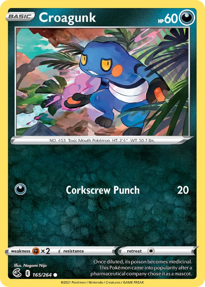 Croagunk #165 Fusion Strike Pokemon card