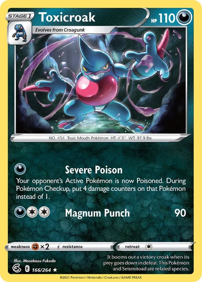 Toxicroak #166 Fusion Strike Pokemon card