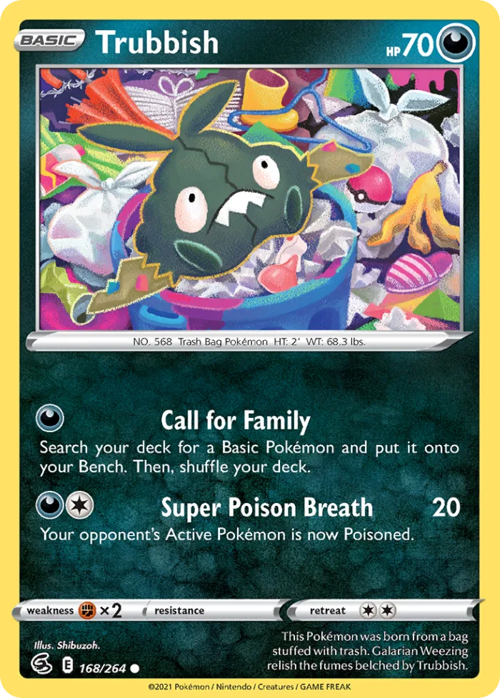 Trubbish #168 Fusion Strike Pokemon card